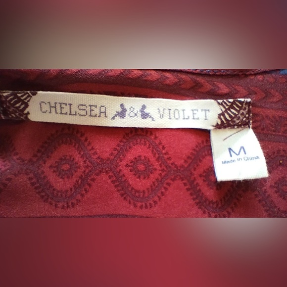 Chelsea and Violet $118 red burgundy long sleeve open front duster M - Picture 6 of 12